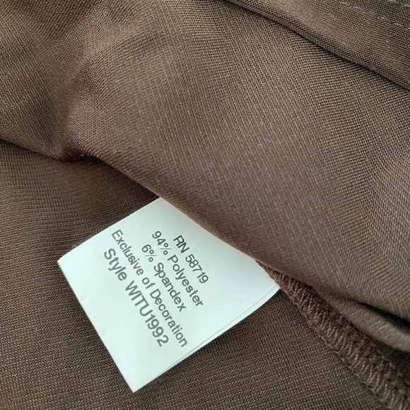 Notations brown top w/jeweled neckline 2X EUC - Picture 5 of 9